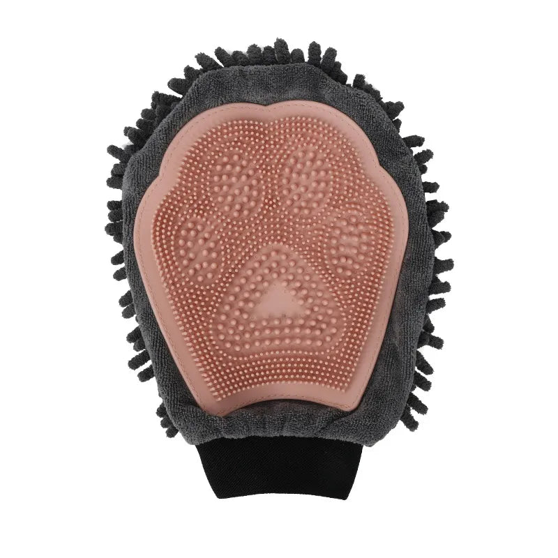 2 - In-1 Grooming Glove With Microfibre And Silicone - Gentle Massage And Efficient Hair Removal For Dogs And Cats