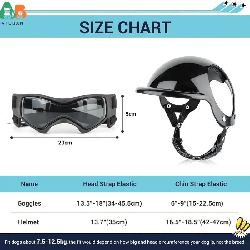 Stylish Dog Helmet With Goggles
