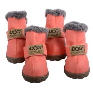 Cosy Dog Snow Boots With A Leather Look
