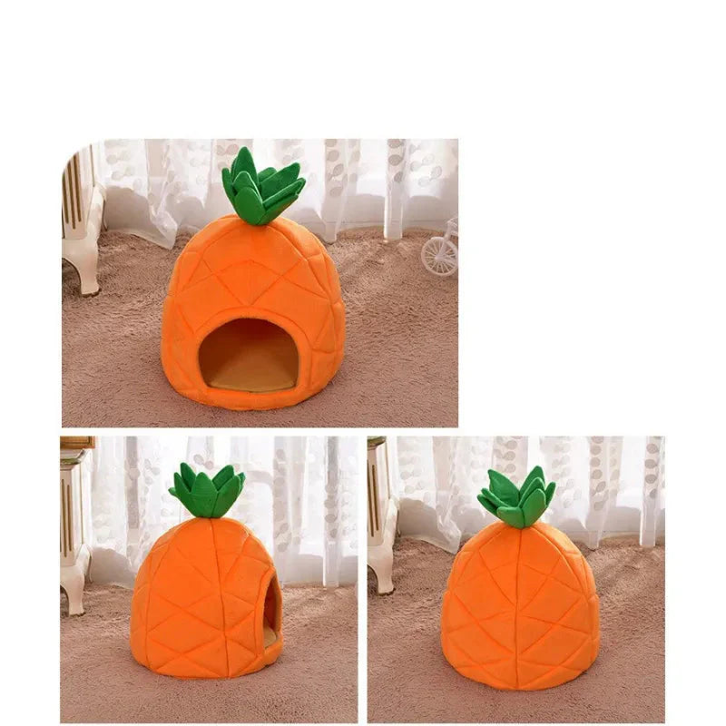 Cat Cave In Pineapple Design – Cozy Sleeping Cave For Cats And Small Dogs