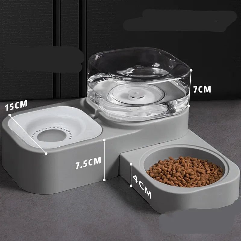 Food And Water Dispenser For Pets With Drip Protection