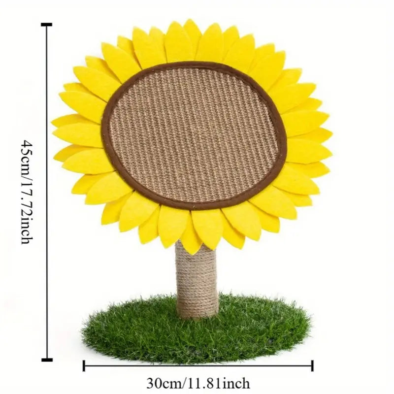 Cat Sunflower Scratching Post Made From Sisal
