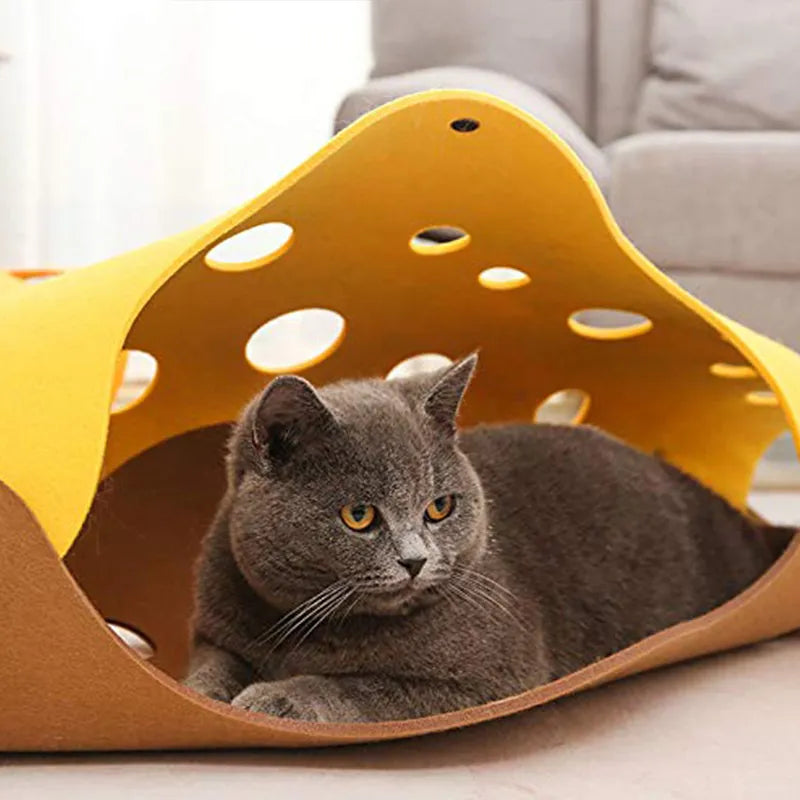 Cat Tunnel With Holes - Flexible Play Tunnel For Cats