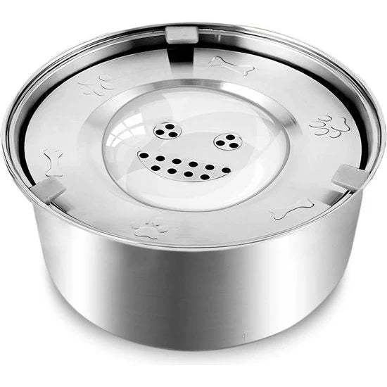 Stainless Steel Dog Drinking Bowl With Spill - Stop Function