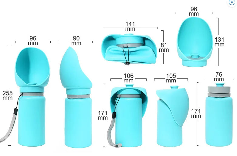 Foldable Water Bottle For Pets With Integrated Bowl