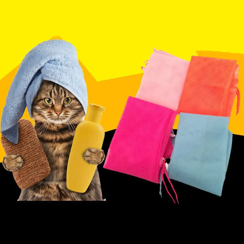 Cat Grooming Bag With Mesh For Safe Bathing And Claw Care