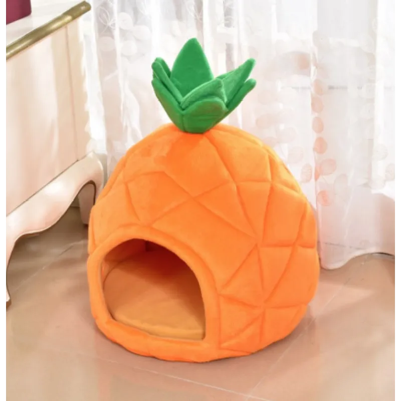 Cat Cave In Pineapple Design – Cozy Sleeping Cave For Cats And Small Dogs