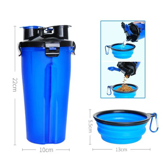 2 - In-1 Portable Water And Food Bottle For Pets