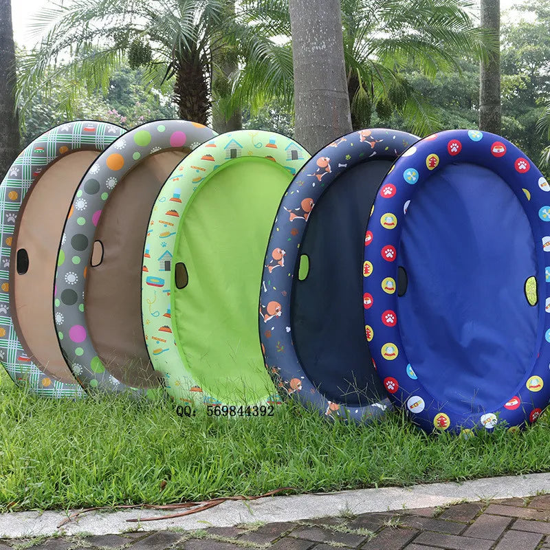 Dog Bathtub - Inflatable Dog Bathtub For Pets With Flower Pattern For Indoors And Outdoors