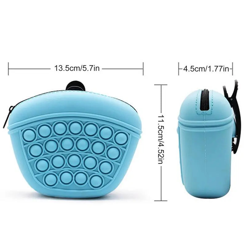 Pop - It Keychain With Zip - Stress Relief Toy And Storage Bag
