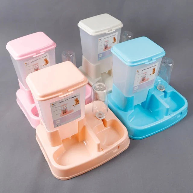 Automatic Food And Water Dispenser For Cats And Dogs - Double Bowl With Large Capacity