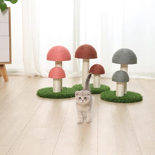 Cat Mushroom Scratching Post Made From Sisal