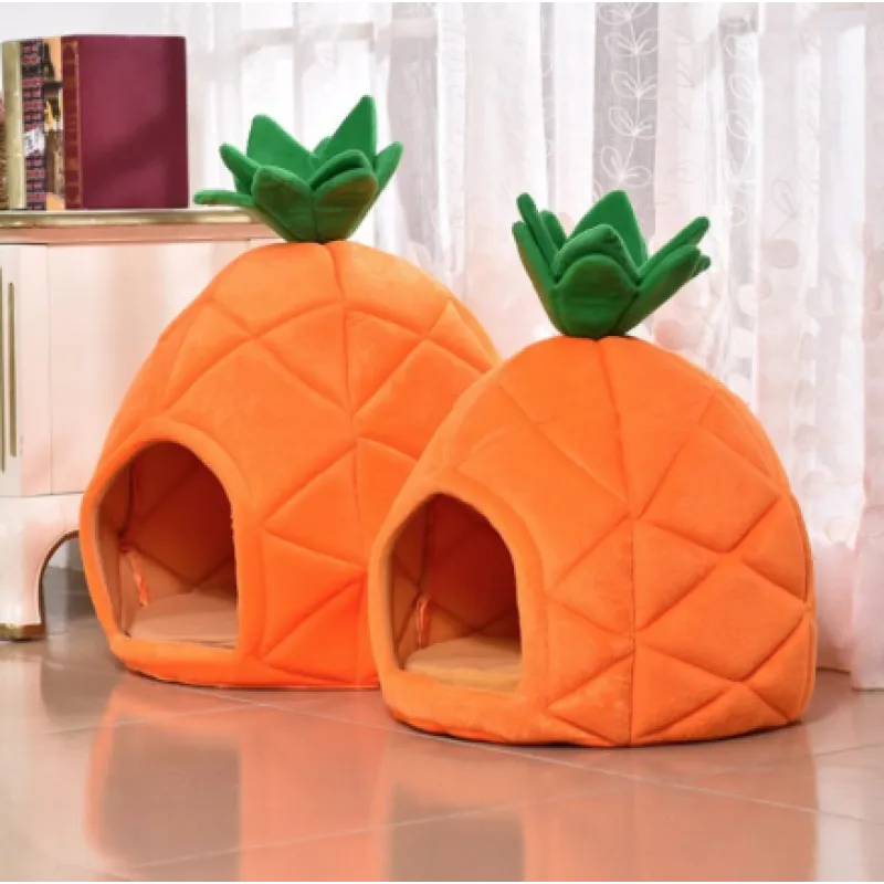 Cat Cave In Pineapple Design – Cozy Sleeping Cave For Cats And Small Dogs