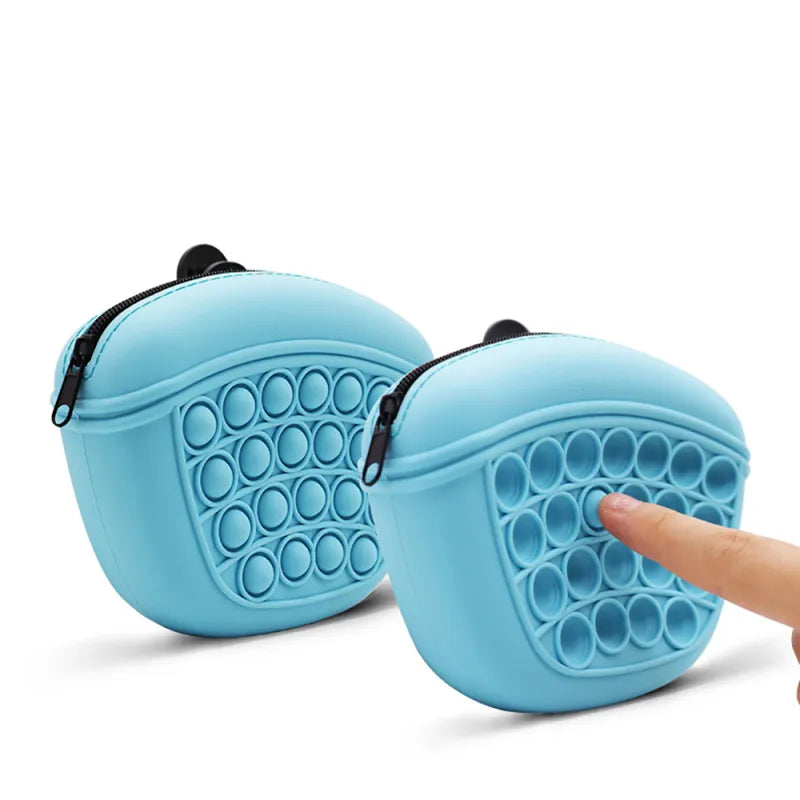 Pop - It Keychain With Zip - Stress Relief Toy And Storage Bag