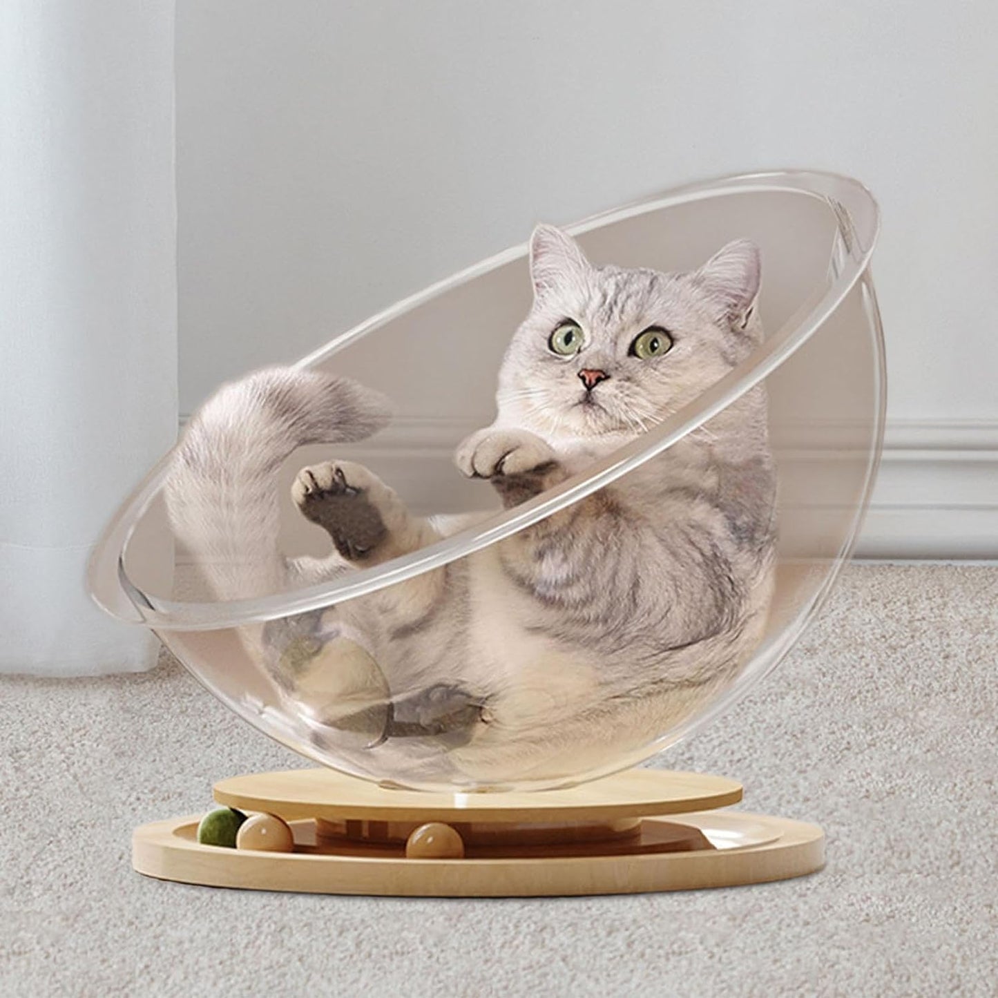 Cosy Cat Ball with Integrated Play Station
