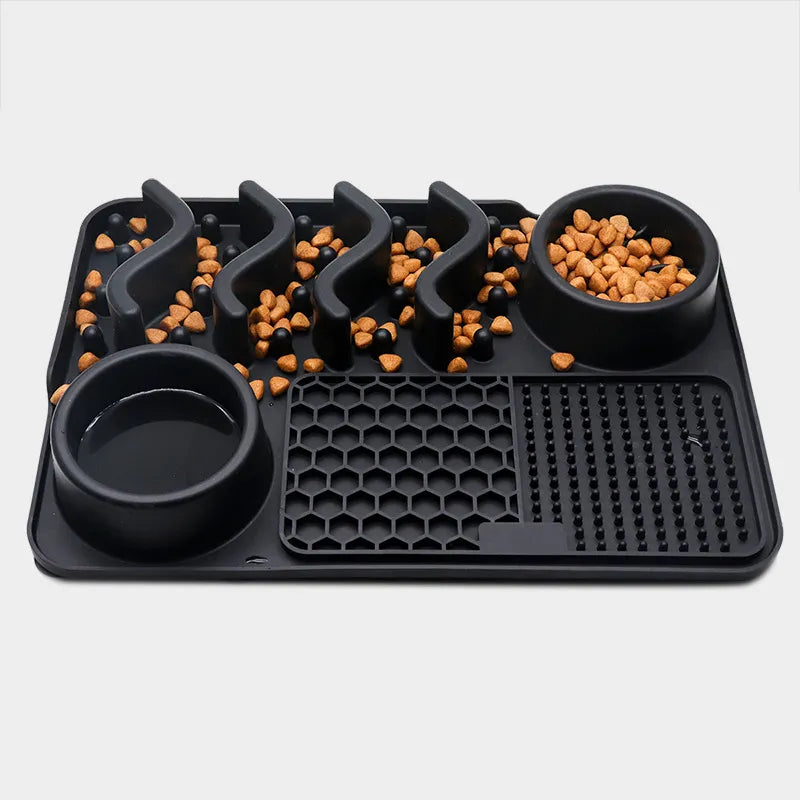 Interactive Lick Mat For Dogs And Cats - Anti - Snare Bowl With Food Search Game