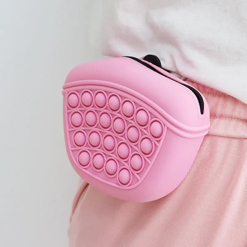 Pop - It Keychain With Zip - Stress Relief Toy And Storage Bag