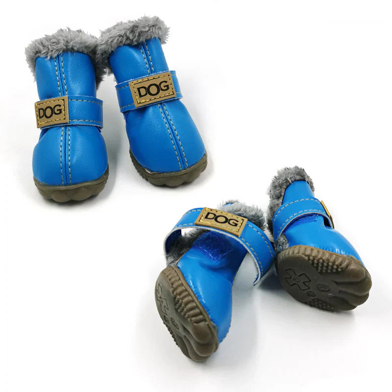 Cosy Dog Snow Boots With A Leather Look