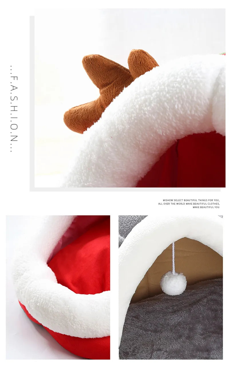 Cat Cave In Kitten Design - Soft And Cosy Sleeping Cave For Cats