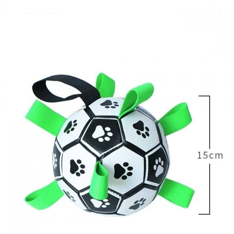 Robust Dog Toy Ball with Pull Handles