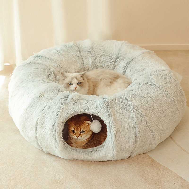 Cat Plush Tunnel Play Bed