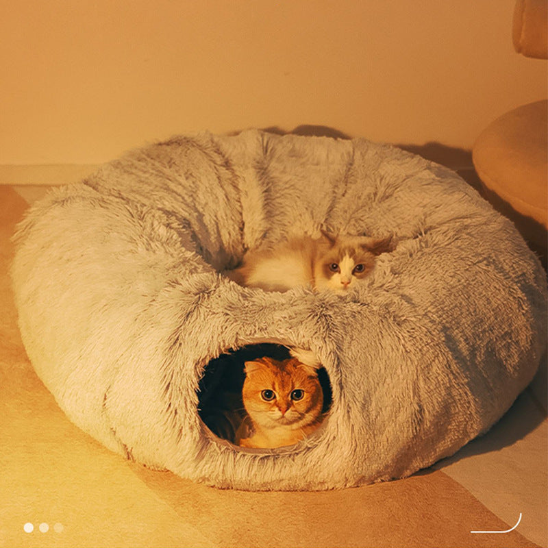 Cat Plush Tunnel Play Bed