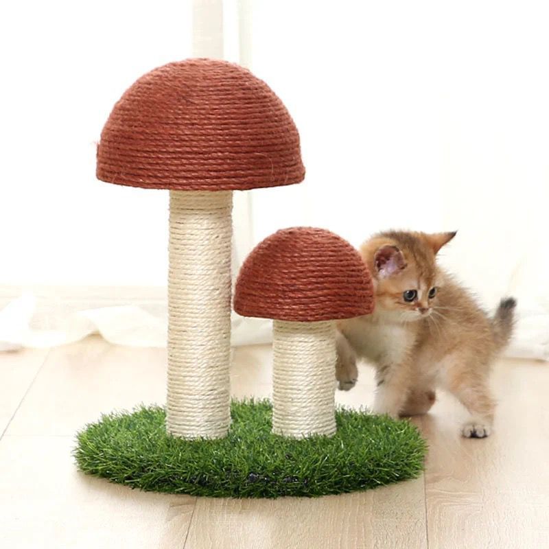 Cat Mushroom Scratching Post Made From Sisal