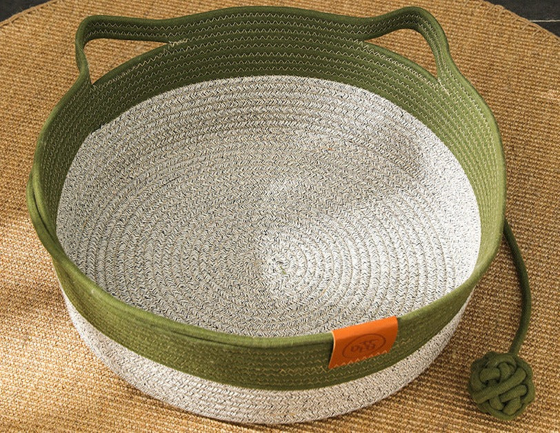 Hand - Woven Cotton Rope Cat Bed
