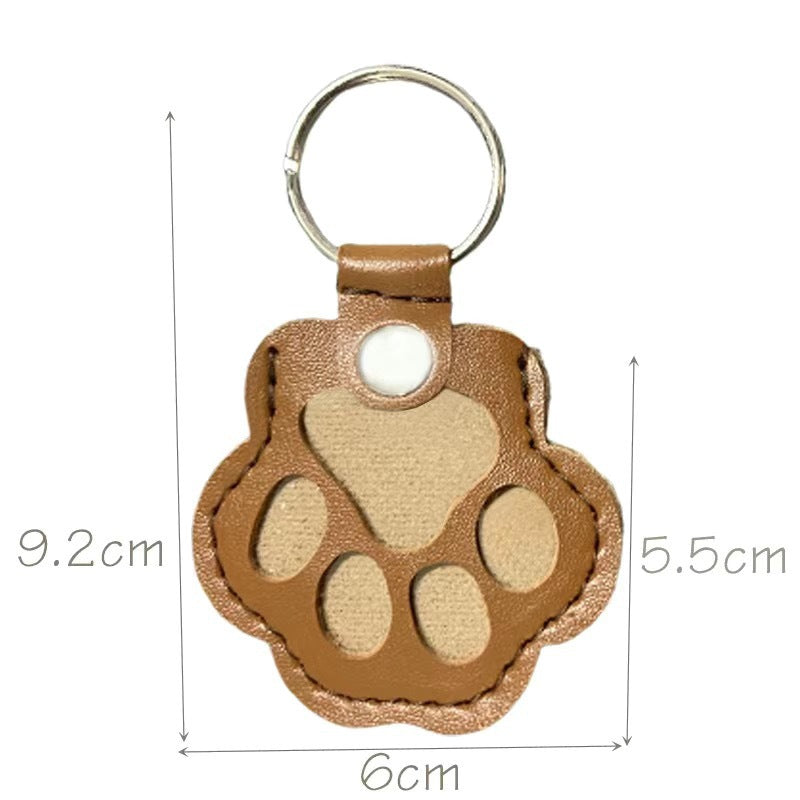 Leather Memorial Pet Hair Storage Keychain