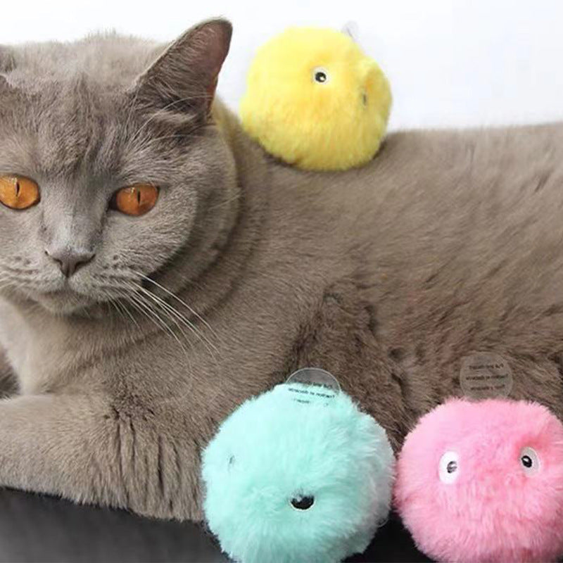 Interactive Cat Plush Play Balls With Animal Sounds (Pack of 3)