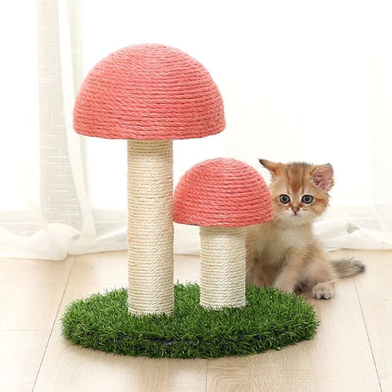 Cat Mushroom Scratching Post Made From Sisal