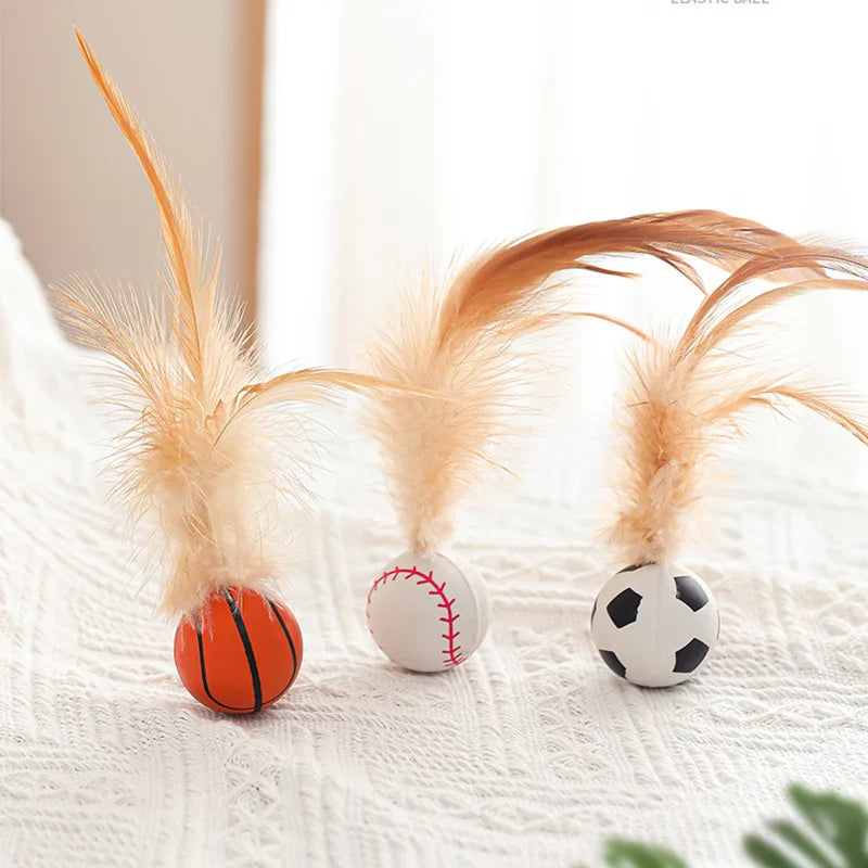 Cat Rubber Shuttlecock Toy
