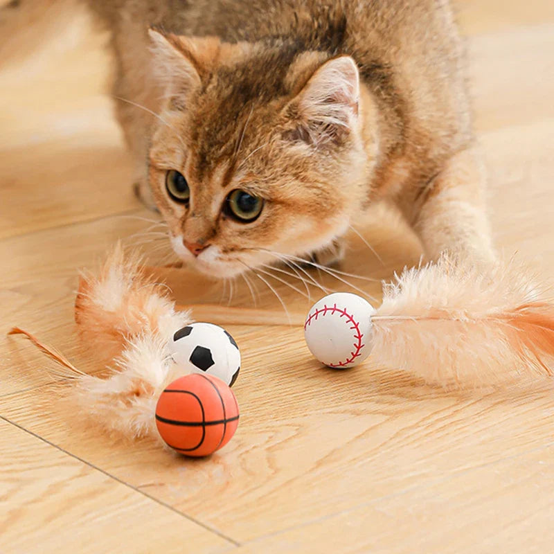 Cat Rubber Shuttlecock Toy