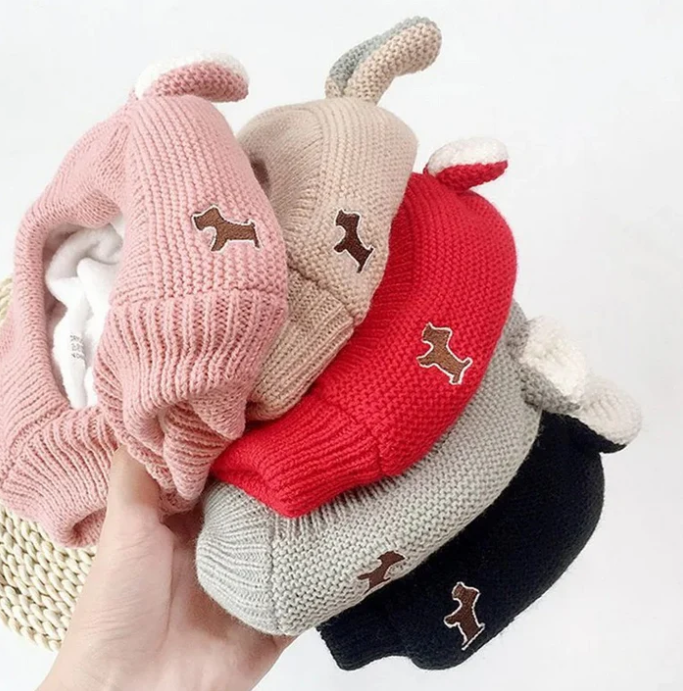 Warm Knitted Hat With Ears For Dogs