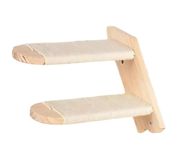 Cat Climbing Steps Deluxe - Wall - Mounted With Sisal Rope