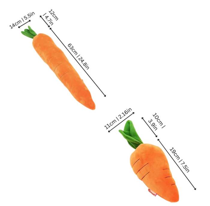 Plush Carrot For Dogs - Interactive Play And Cuddly Toy