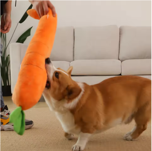 Plush Carrot For Dogs - Interactive Play And Cuddly Toy