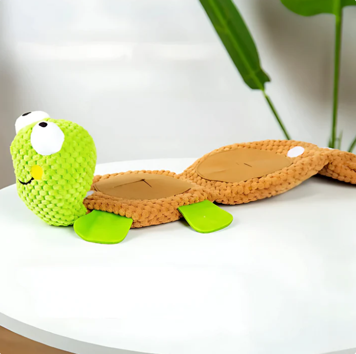 Plush Turtle Snack And Toy For Dogs