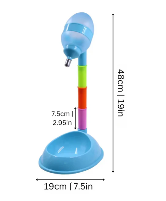 Height - Adjustable Drinking Dispenser With Food Bowl For Pets