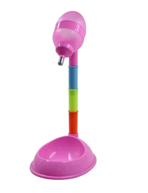 Height - Adjustable Drinking Dispenser With Food Bowl For Pets