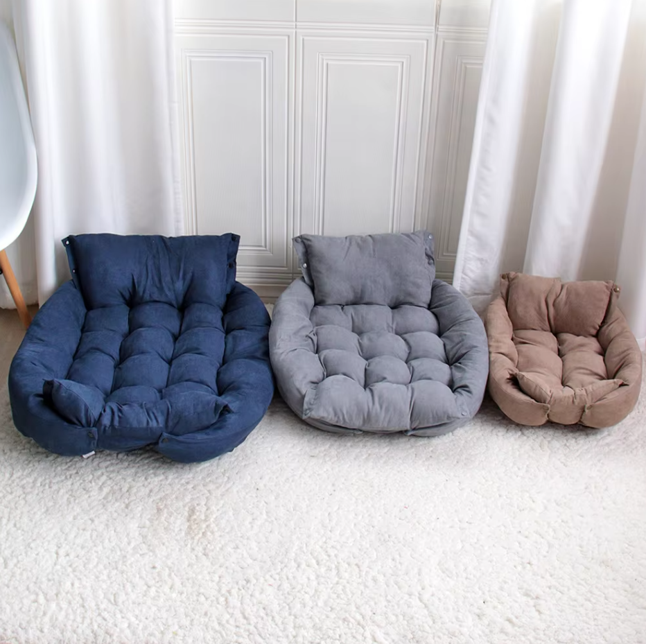 Cosy Dog Bed With Pillow - Soft Washable Pet Bed For Dogs Cats