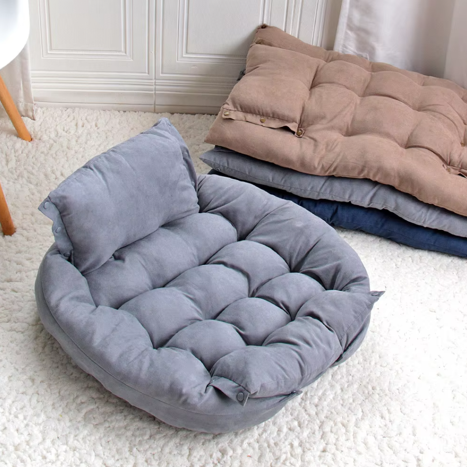 Cosy Dog Bed With Pillow - Soft Washable Pet Bed For Dogs Cats