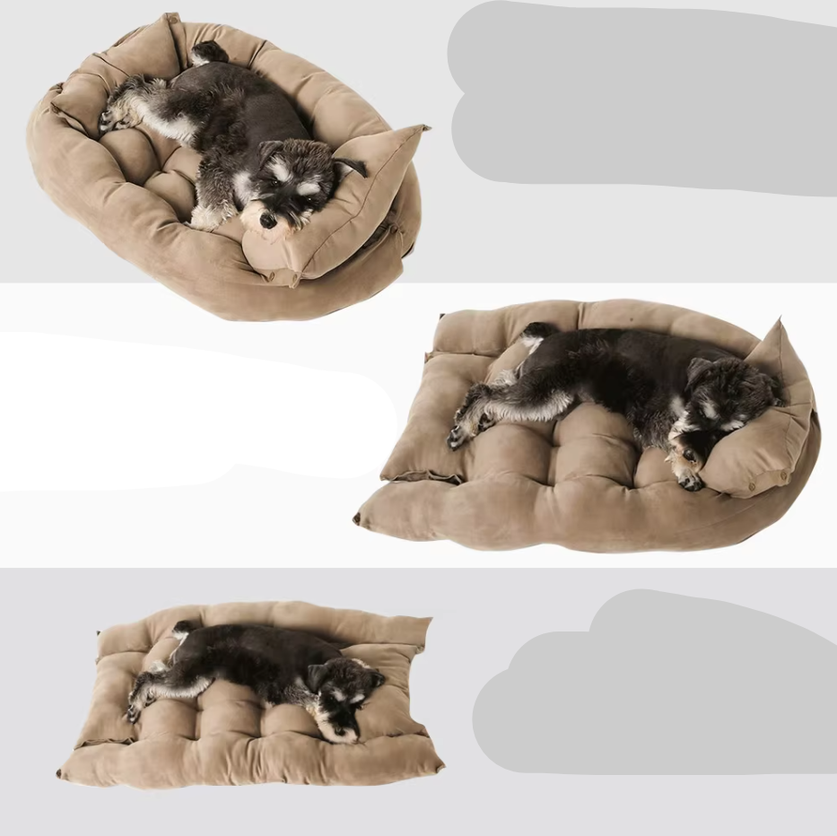 Cosy Dog Bed With Pillow - Soft Washable Pet Bed For Dogs Cats