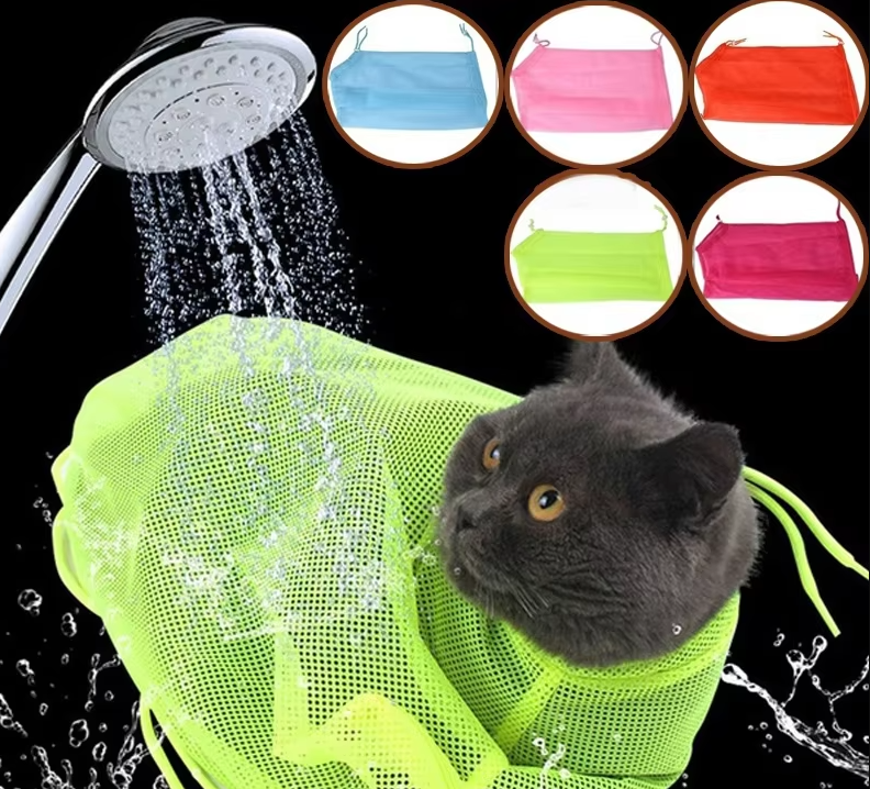 Cat Grooming Bag With Mesh For Safe Bathing And Claw Care