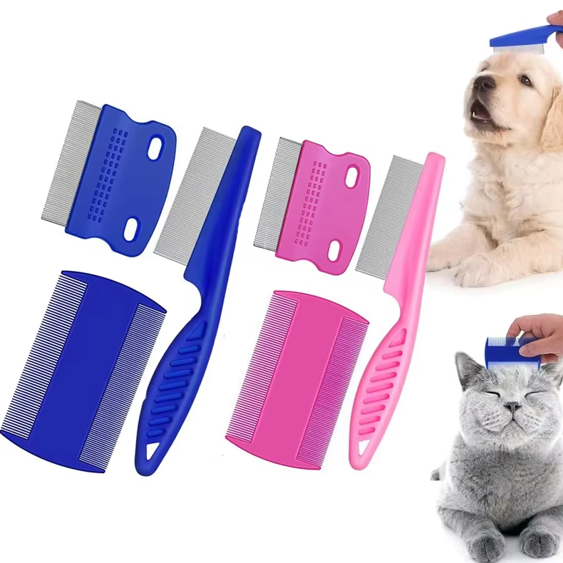 Flea Comb Set For Pets - Fine Tooth Combs For Dogs Cats