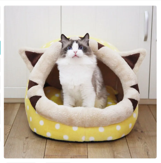 Cat Cave In Kitten Design - Soft And Cosy Sleeping Cave For Cats