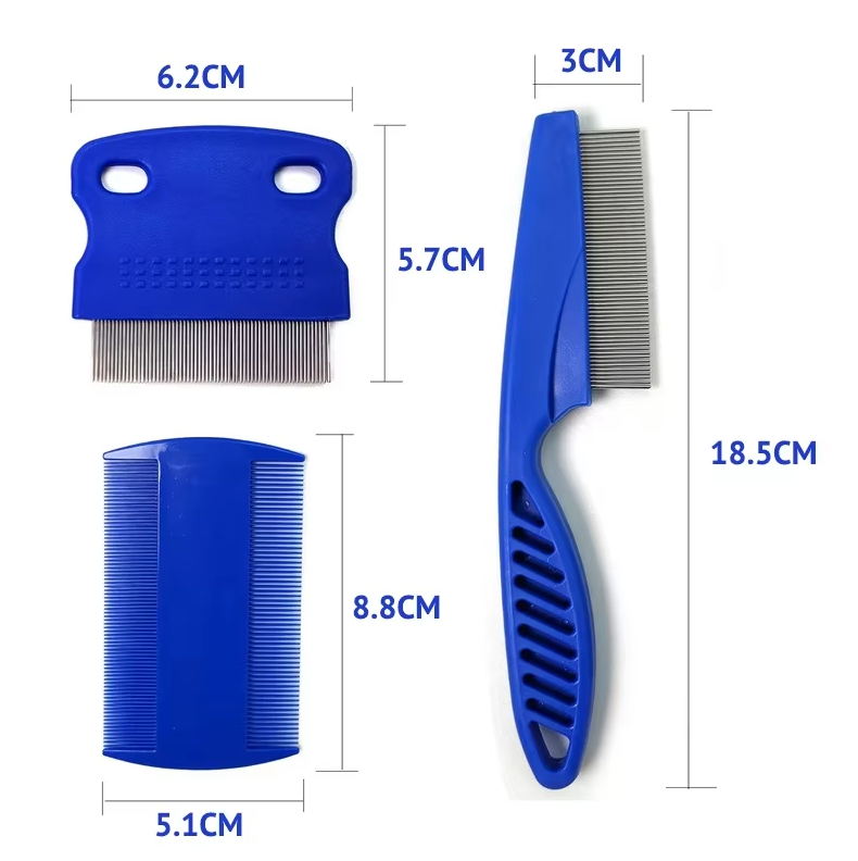 Flea Comb Set For Pets - Fine Tooth Combs For Dogs Cats