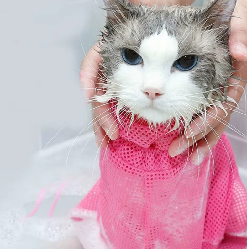 Cat Grooming Bag With Mesh For Safe Bathing And Claw Care
