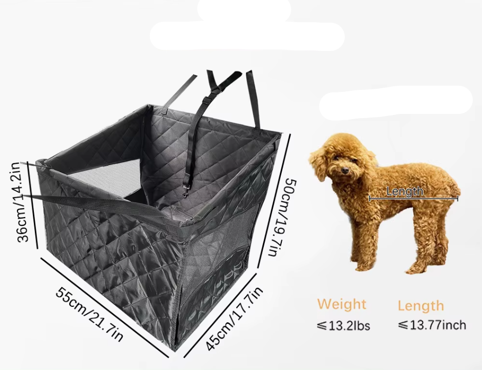 Premium Car Seat Protector for Dogs - Padded Waterproof Rear Seat Cover with Side Protection