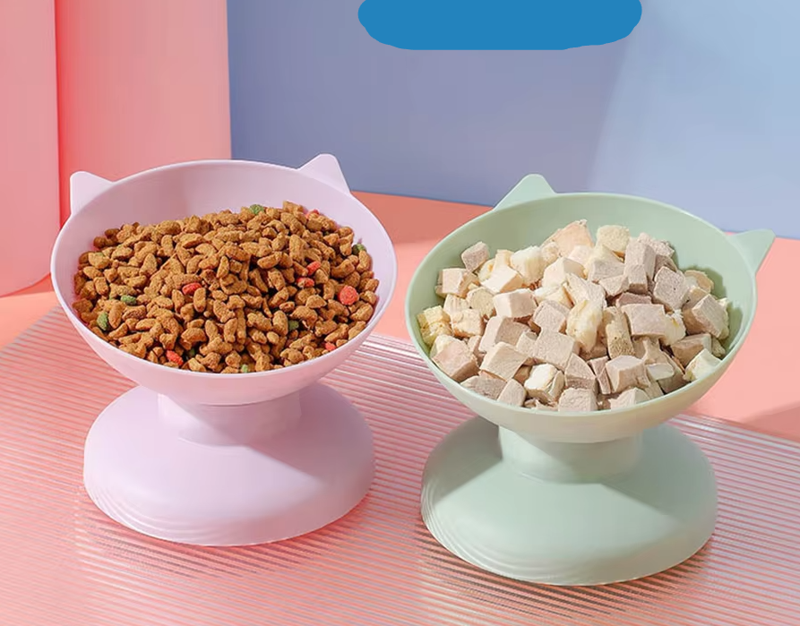 Cat Bowl With 15 - Degree Inclination To Protect The Cervical Spine